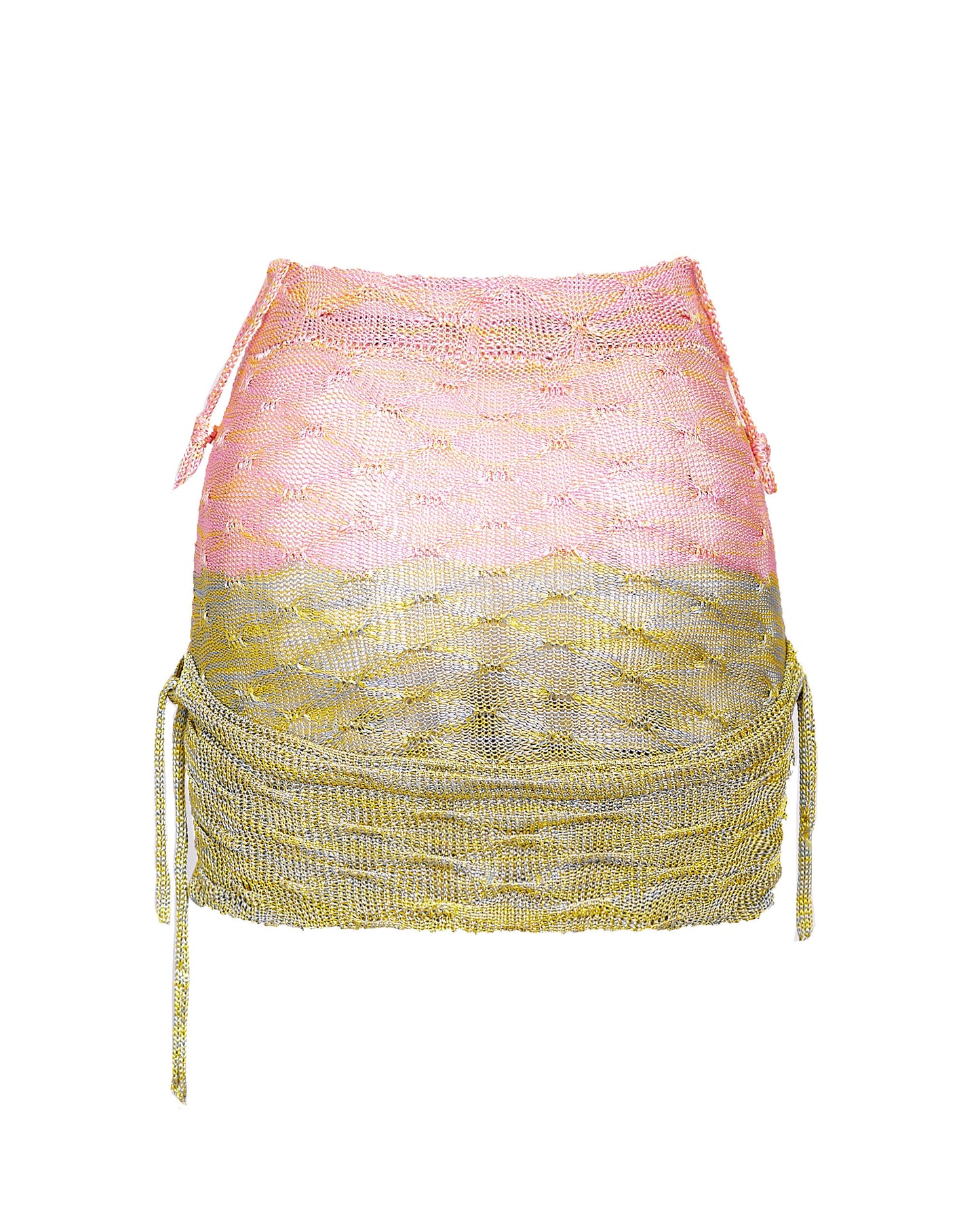 PINK AND GREEN MARL KNIT SKIRT
